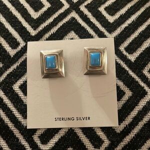 Vintage Sterling Silver Turquoise Earrings